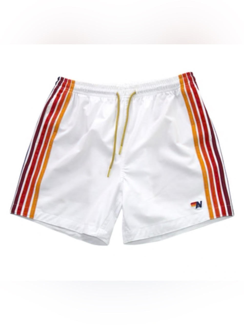 Aviator Nation Men's Striped Board Shorts Size 36 White Drawstring Back Pocket